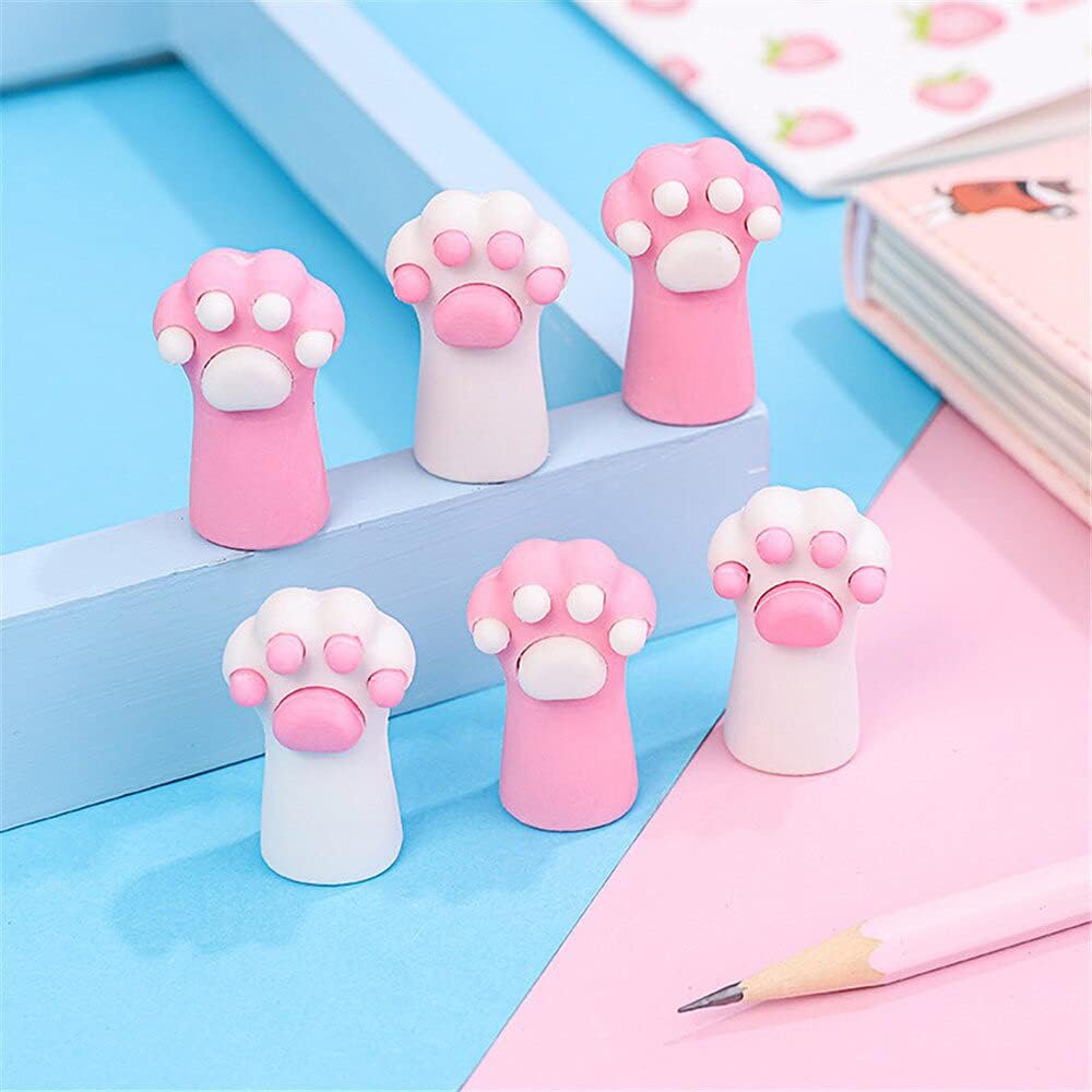 3 Pcs Cute Pink Style Cat Paw Rubber Erasers