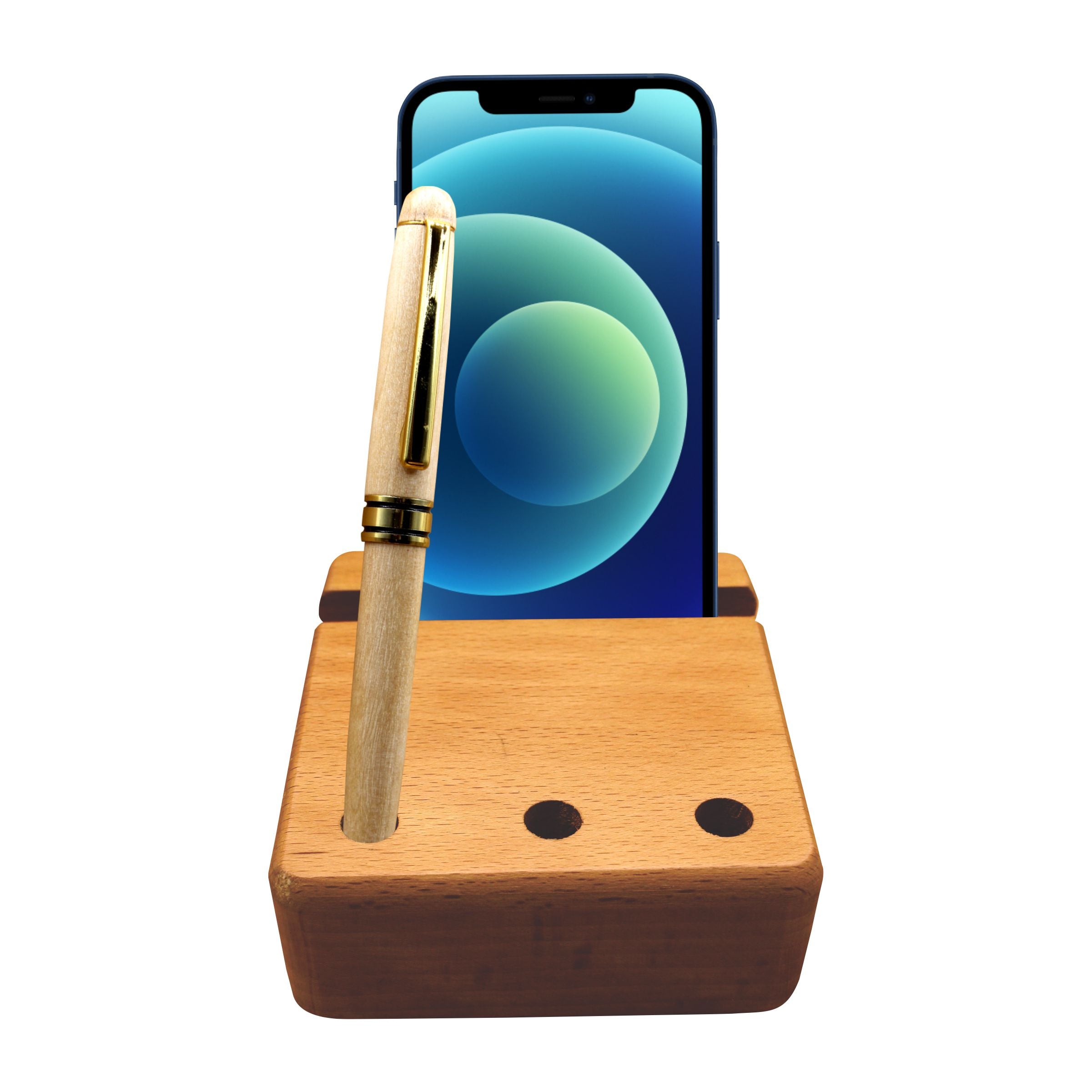 Wooden Pen Jar With Mobile Stand