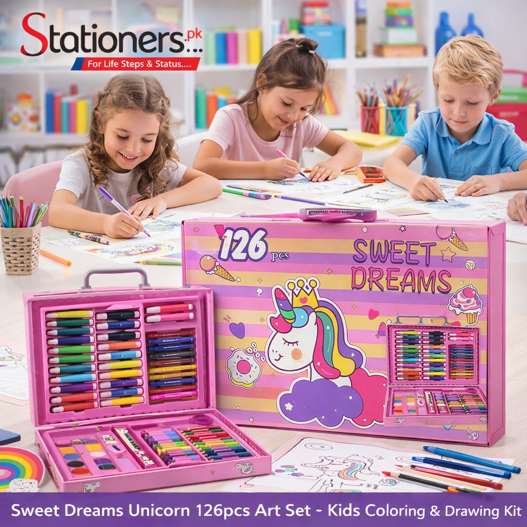 Sweet Dreams Unicorn 126pcs Art Set – Kids Coloring & Drawing Kit