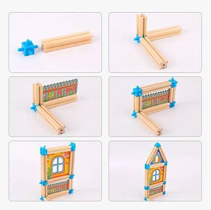 Brainbox Wooden Games Master of Architecture Building Blocks