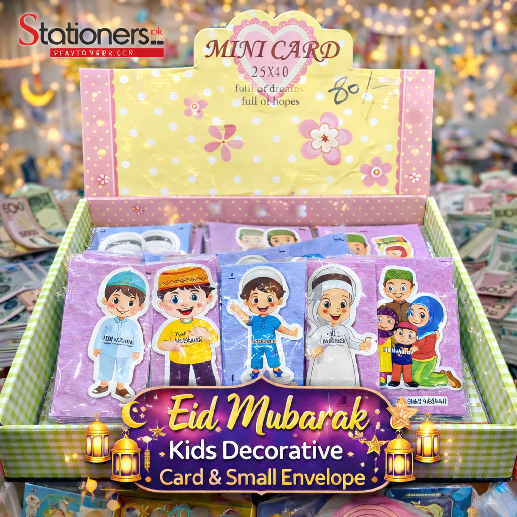 Eid Mubarak Small Envelope – 6.5 x 4.5 Inch Decorative Eidi Envelope for Kids & Family Pack Of 6
