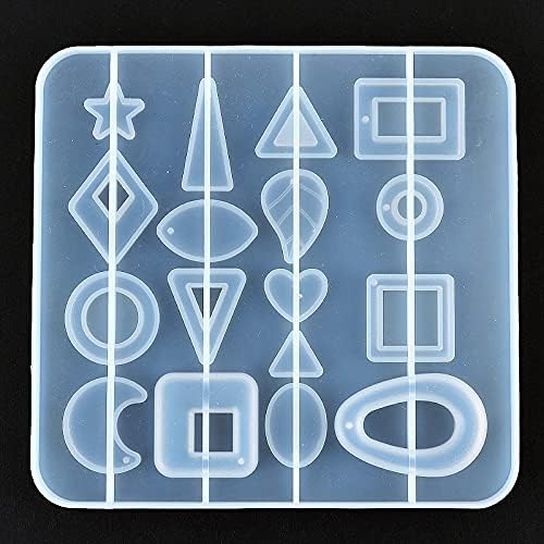 Multi-Shape Silicone Resin Mold Tray – Geometric, Heart, Moon & Oval Epoxy Casting Mold for DIY Jewelry & Craft Making