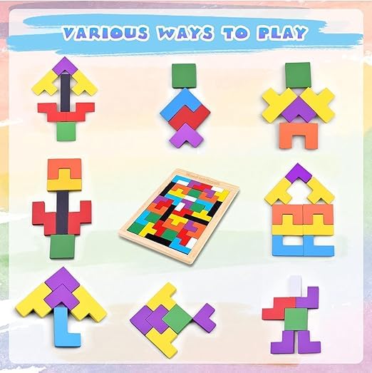 3D Russian Blocks Jigsaw Wood Intelligence Puzzle