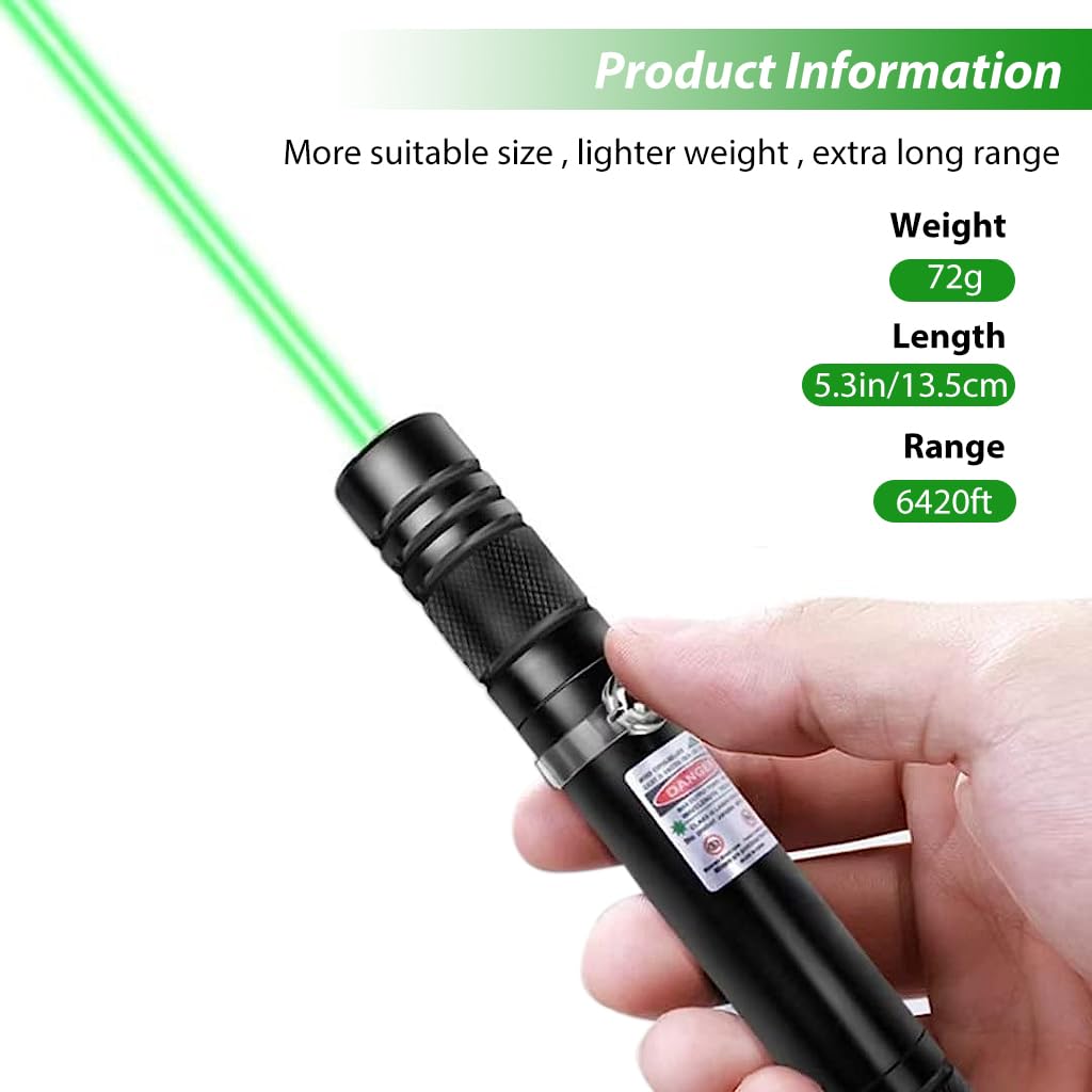 Rechargeable Green Laser Pointer Light 5 Upto Mile + Battery