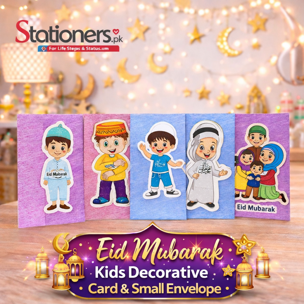 Eid Mubarak Small Envelope – 6.5 x 4.5 Inch Decorative Eidi Envelope for Kids & Family Pack Of 6