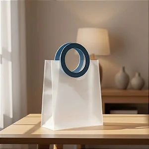 Premium Frosted Transparent Gift Bag with Round Handle – 30x20x7cm Large Reusable Shopping & Packaging Bag 3pcs