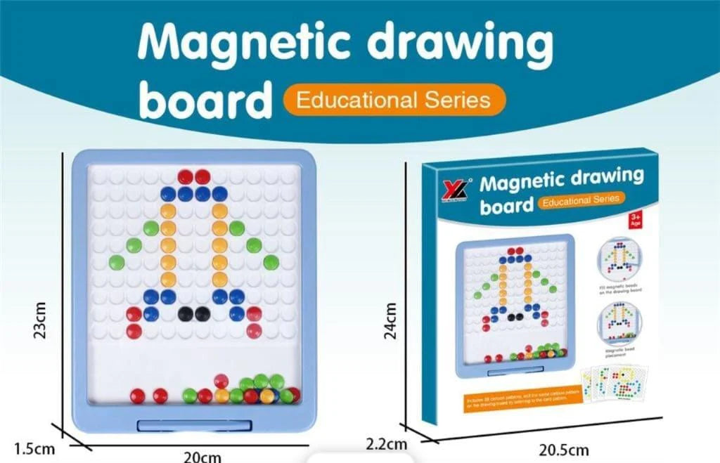 Educational puzzle toy-doodle board with magnetic beads