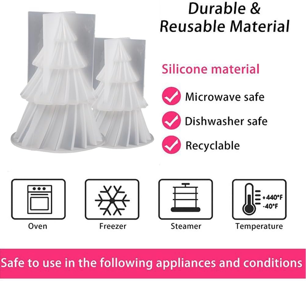 3D Christmas Tree Silicone Resin Mold – DIY Epoxy Decorative Candle & Craft Casting Mold