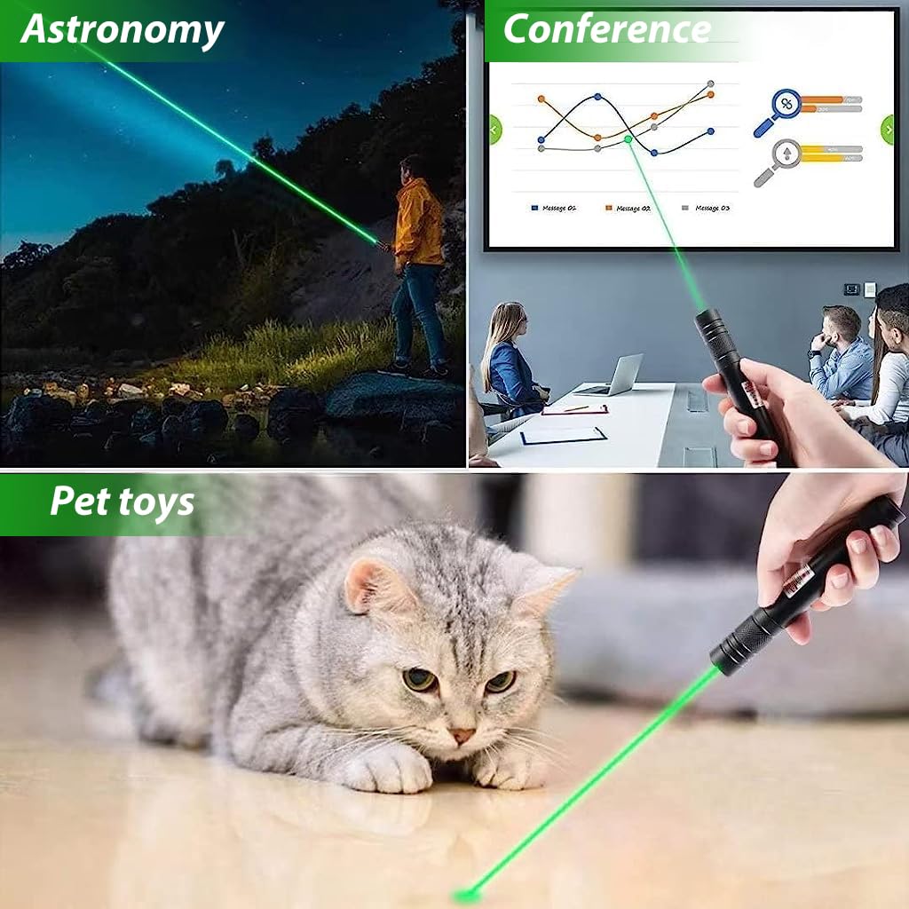 Rechargeable Green Laser Pointer Light 5 Upto Mile + Battery