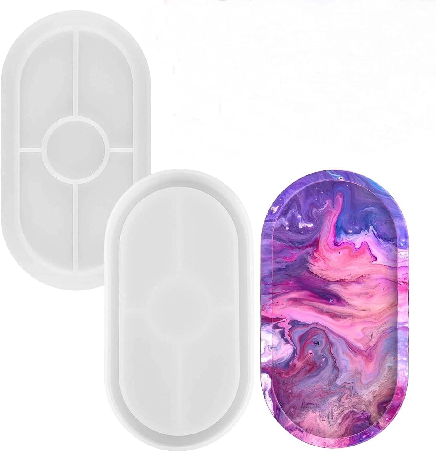 Oval Silicone Resin Tray Mold – DIY Epoxy Serving Tray & Decorative Art Casting Mold