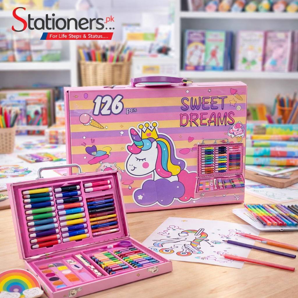 Sweet Dreams Unicorn 126pcs Art Set – Kids Coloring & Drawing Kit