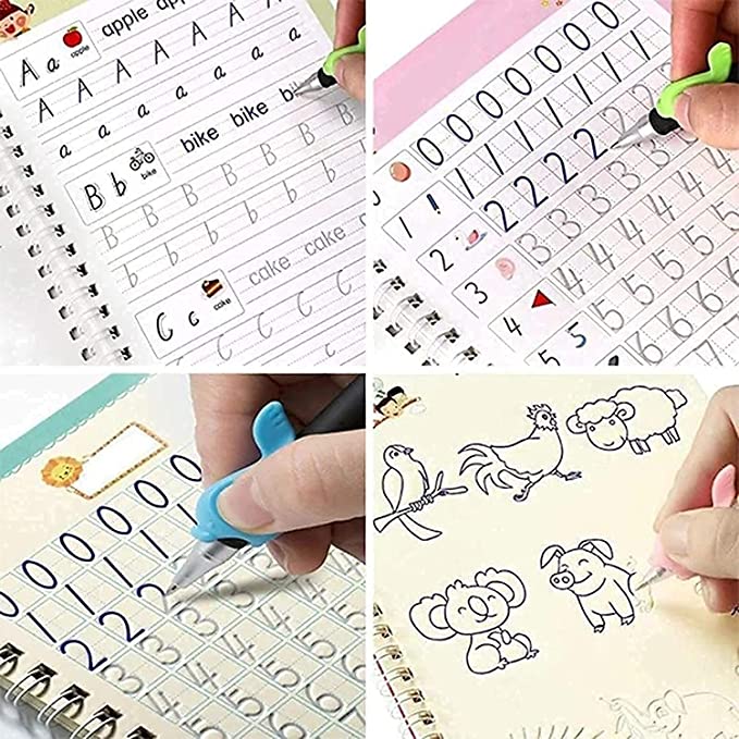 3D French Copybook Groove Magic Practice Copybook Children Learning Numbers  French Letter Calligraphy Writing Exercise Book