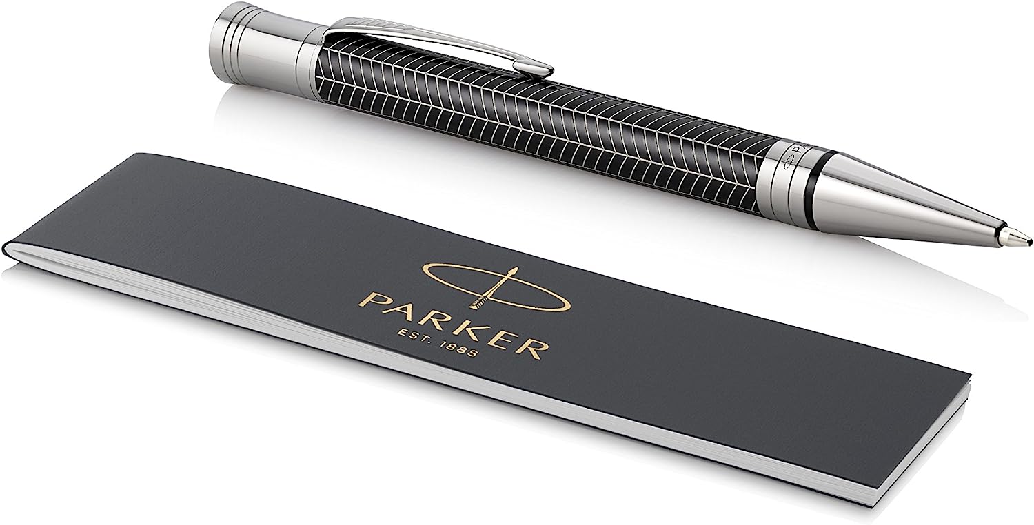 Parker Duofold Prestige Black Chevron Ballpoint Pen
