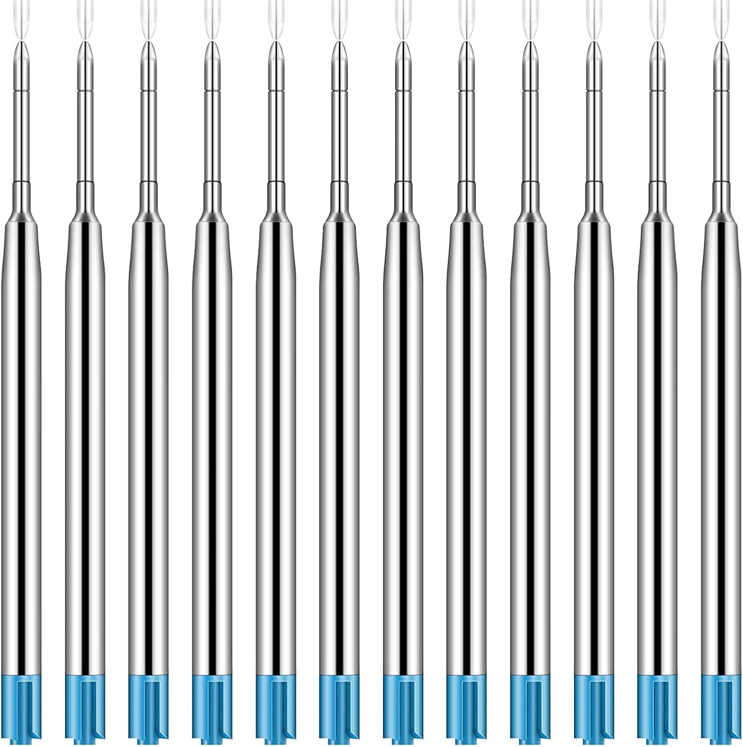 Blue Ink Metal Ballpoint Pen Refills – 1mm Smooth Writing for Office & School 5pcs