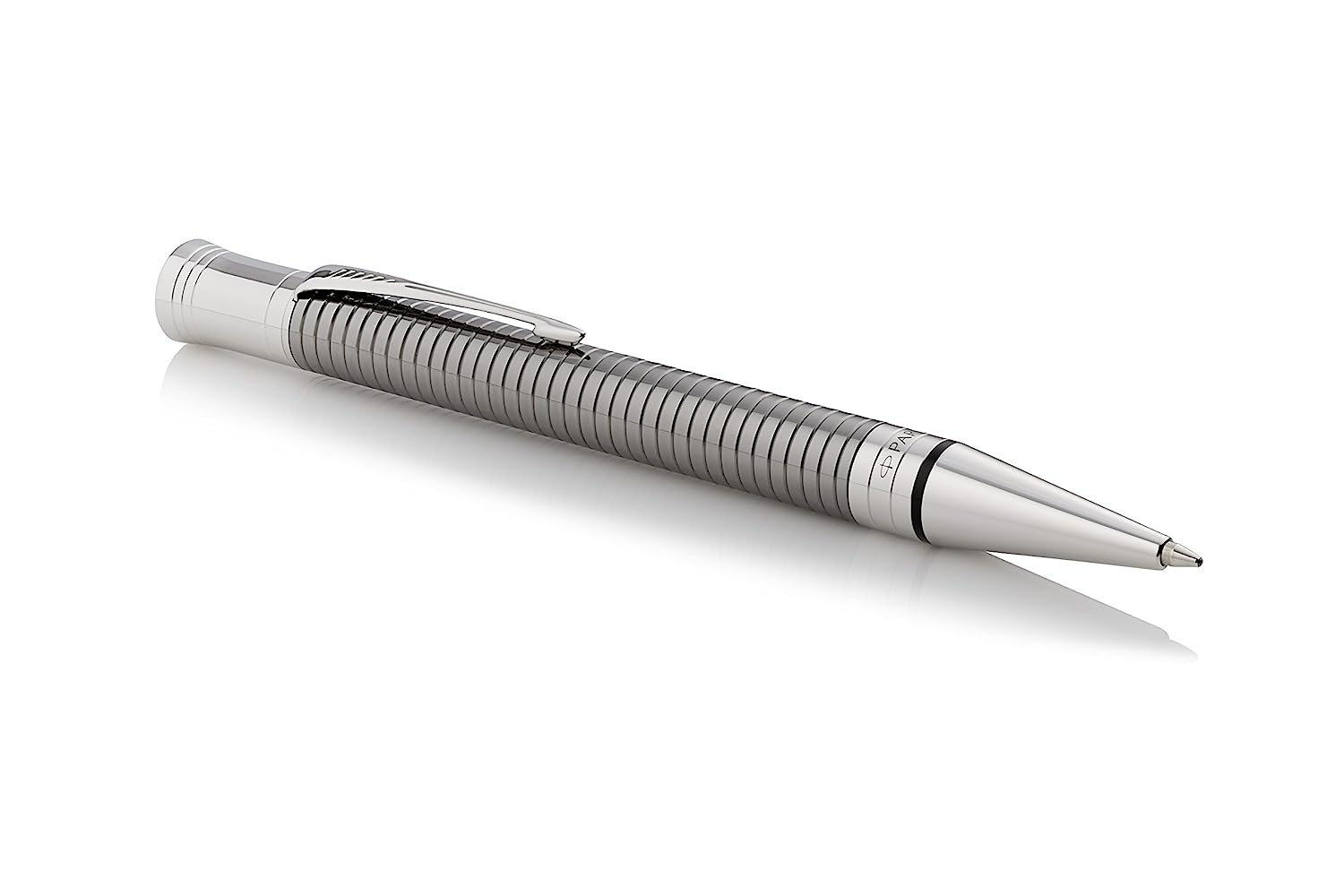 PARKER Duofold Ballpoint Pen, Prestige Ruthenium Chiselled Ballpoint Pen