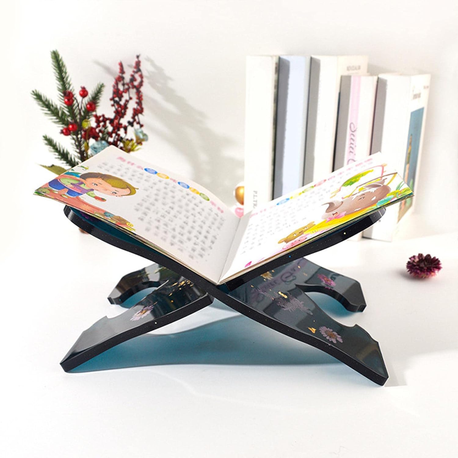 Reading Book Stand Silicone Mold – Interlocking Resin Book Holder Mould for Cookbook, Qur’an & Decorative DIY Crafts