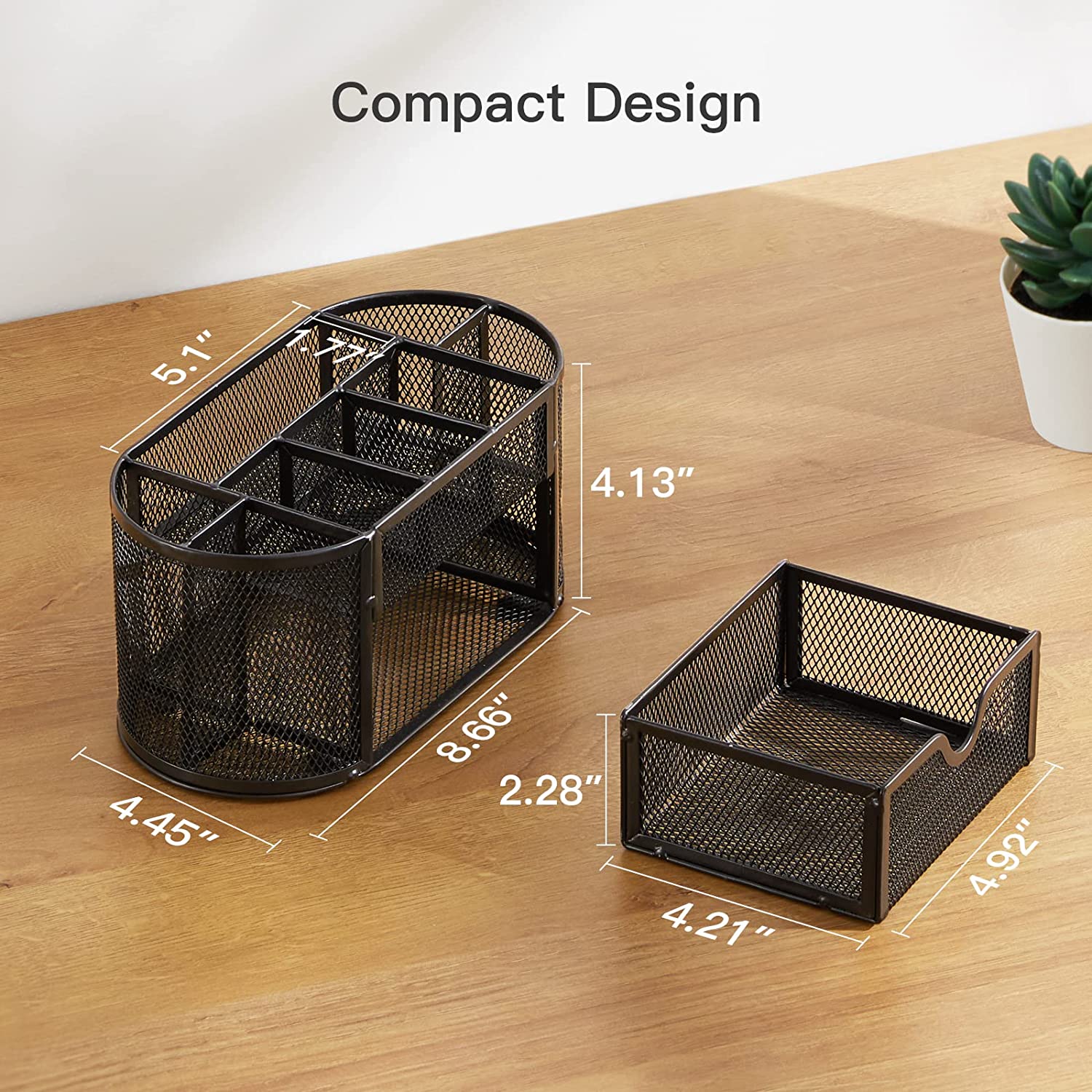 Metal Mesh Desk Organizer 9 Compartment With Drawer