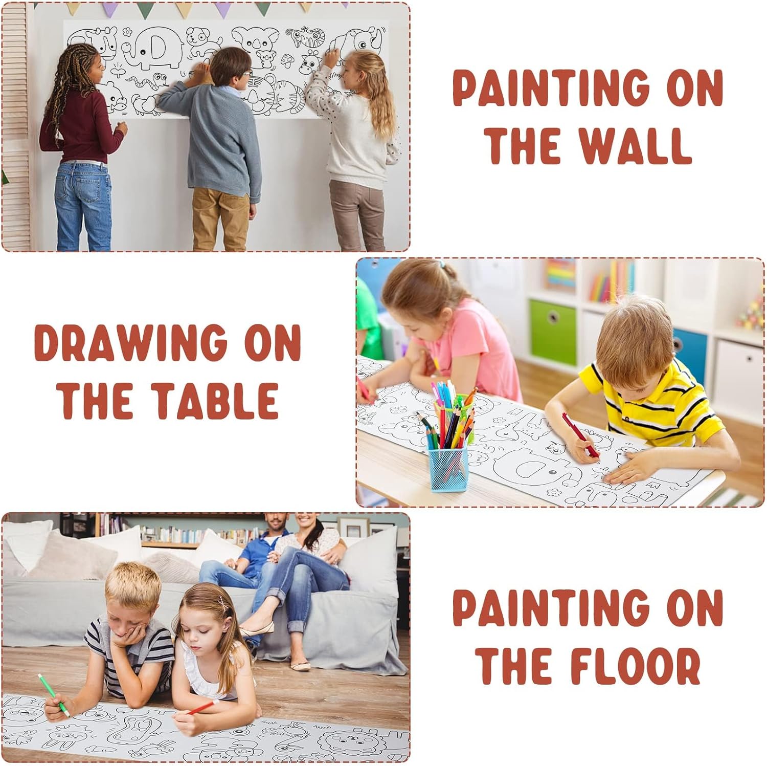 Craffiti Scroll for Children 300x3000mm Wall Sticker Drawing Roll | Reusable Graffiti Coloring Wall Paper for Kids (3+ Years)