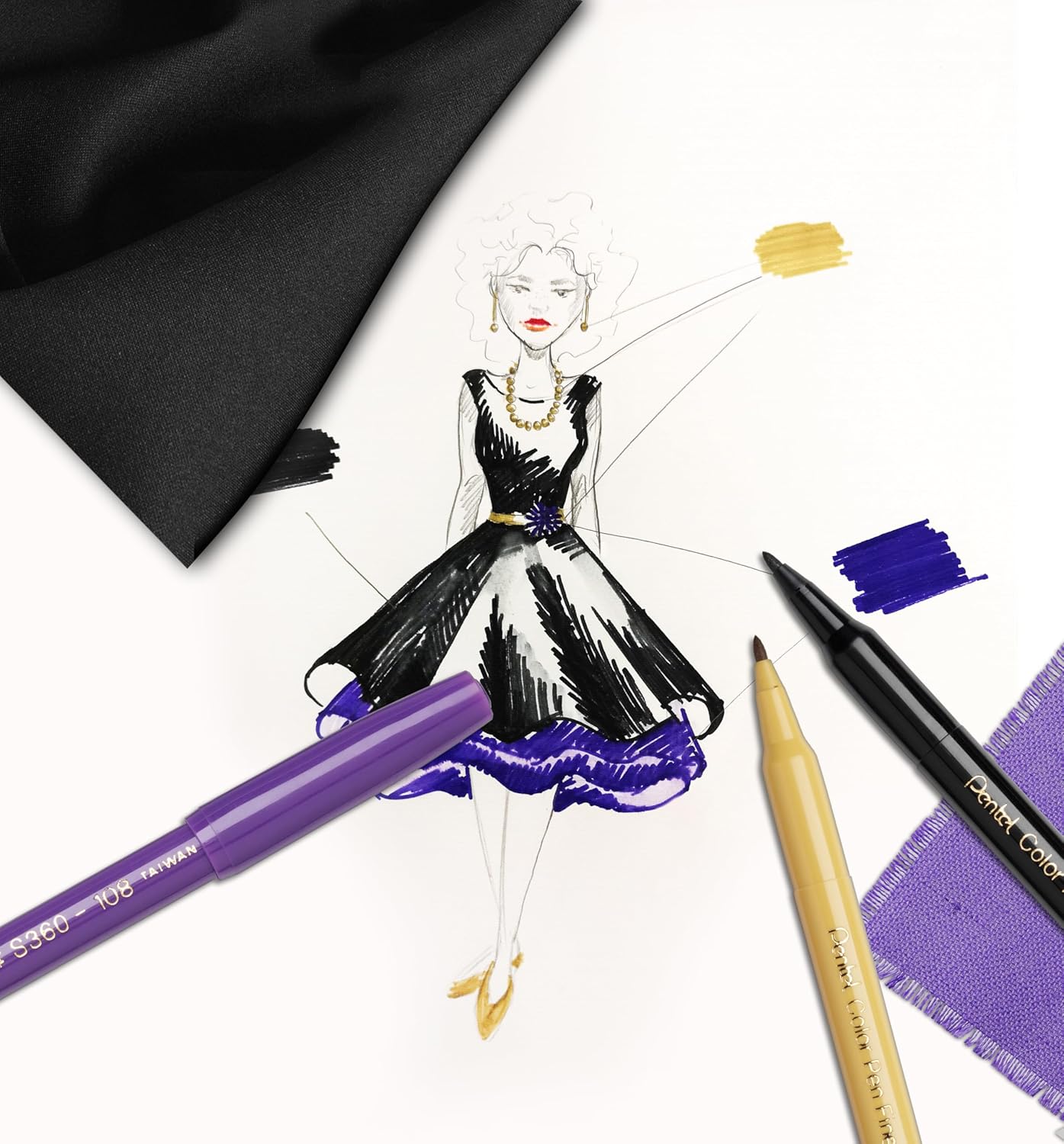 Pentel Arts Color Pen Marker Set