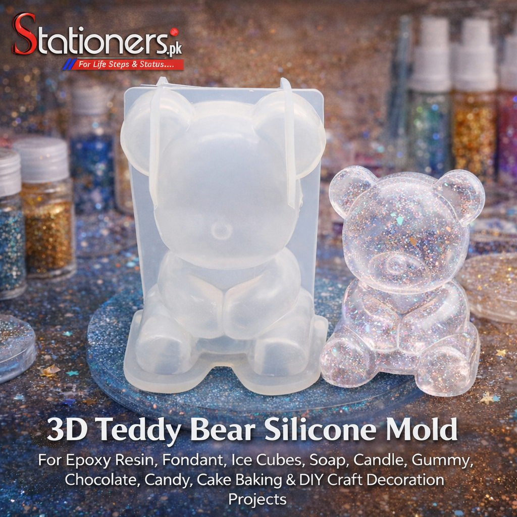 3D Teddy Bear Silicone Mold for Epoxy Resin, Fondant, Ice Cubes, Soap, Candle, Gummy, Chocolate, Candy, Cake Baking & DIY Craft Decoration Projects
