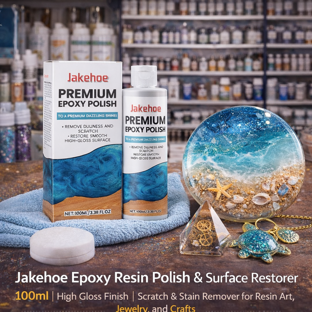 Jakehoe Epoxy Resin Polish & Surface Restorer – 100ml | High Gloss Finish | Scratch & Stain Remover for Resin Art, Jewelry, and Crafts