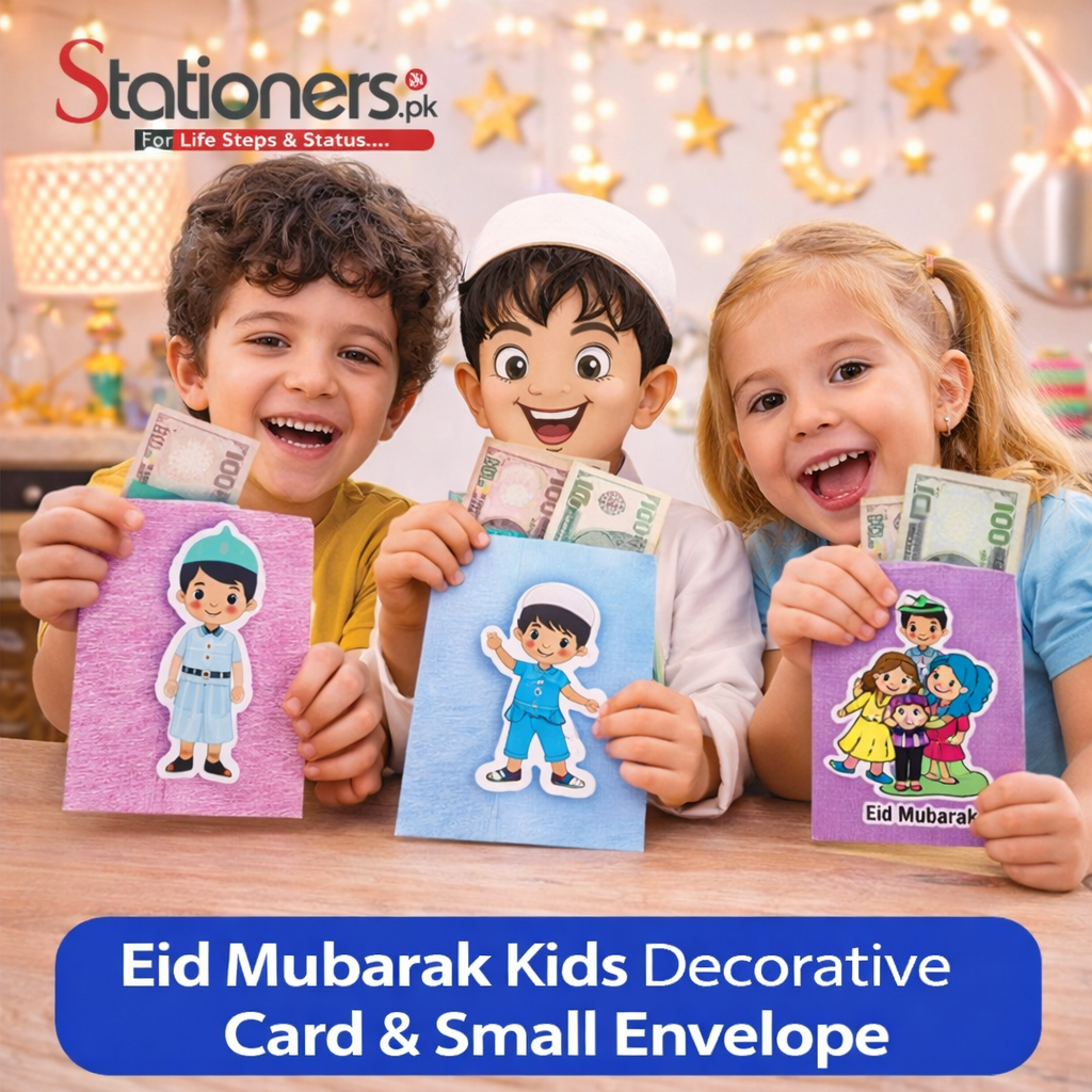 Eid Mubarak Small Envelope – 6.5 x 4.5 Inch Decorative Eidi Envelope for Kids & Family Pack Of 6
