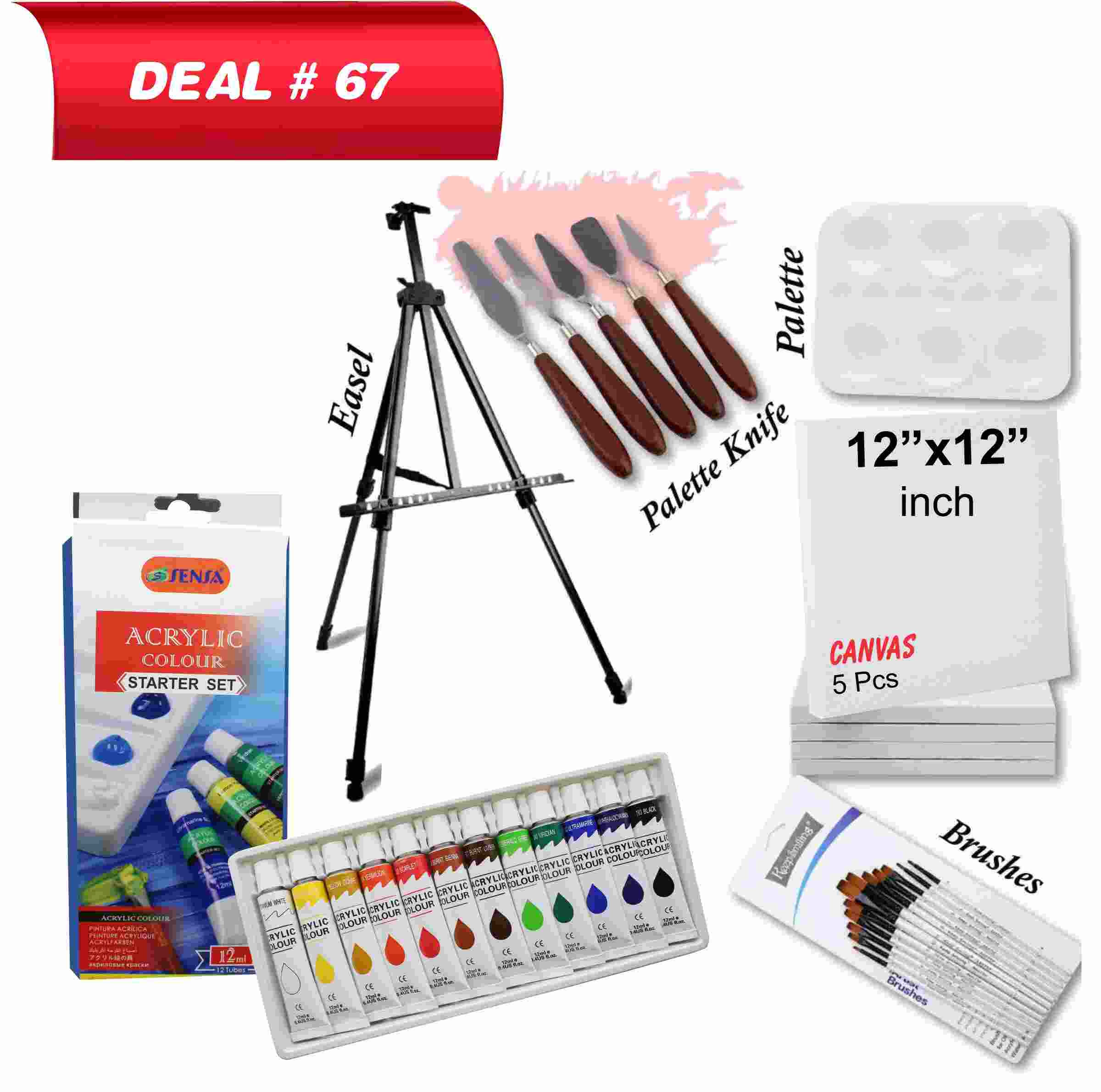Acrylic Painting Deal with Easel, Deal No.67