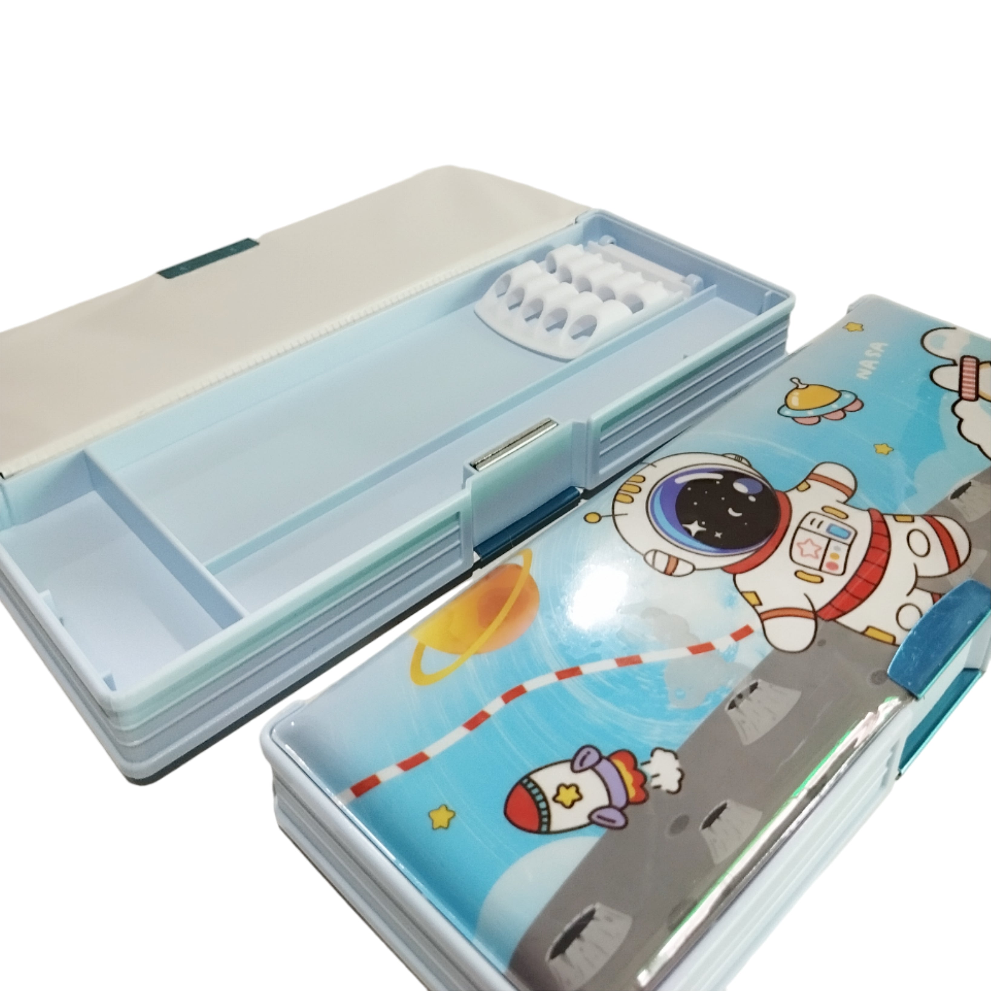 Astronaut Cartoon Magnetic Pencil Box for Kids