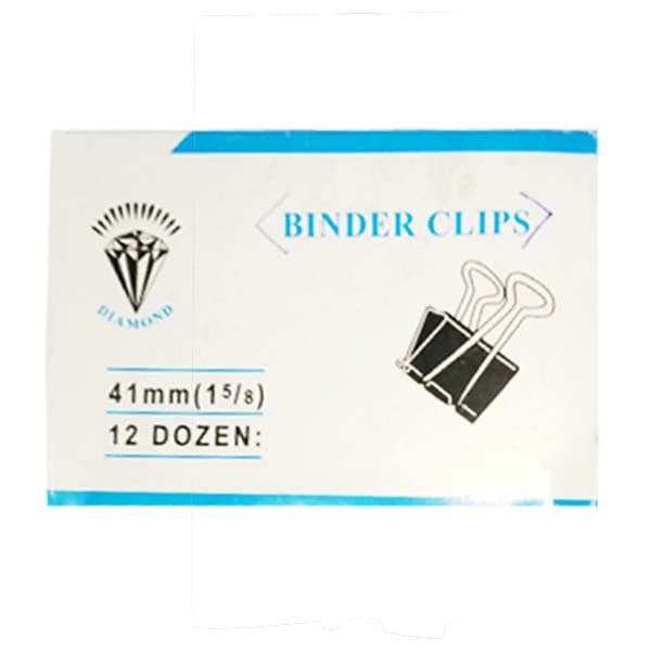 Diamond Binder Clips Black Pack of 12