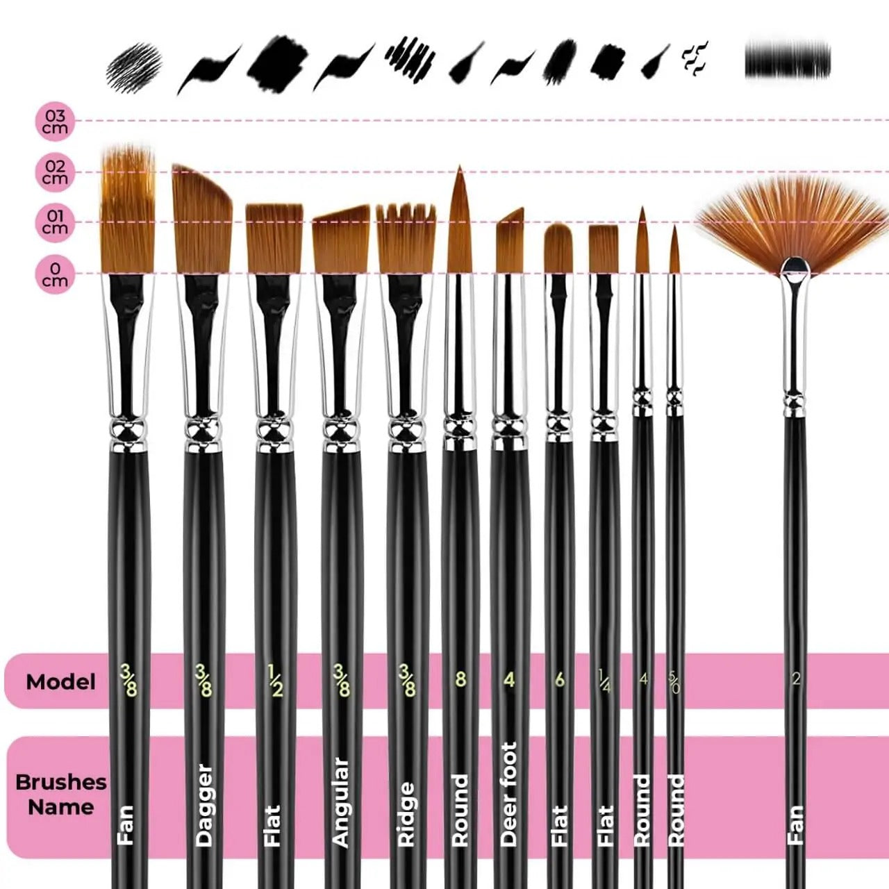 Bluebird Premium Mix Artist Brush Set of 12 – A0016