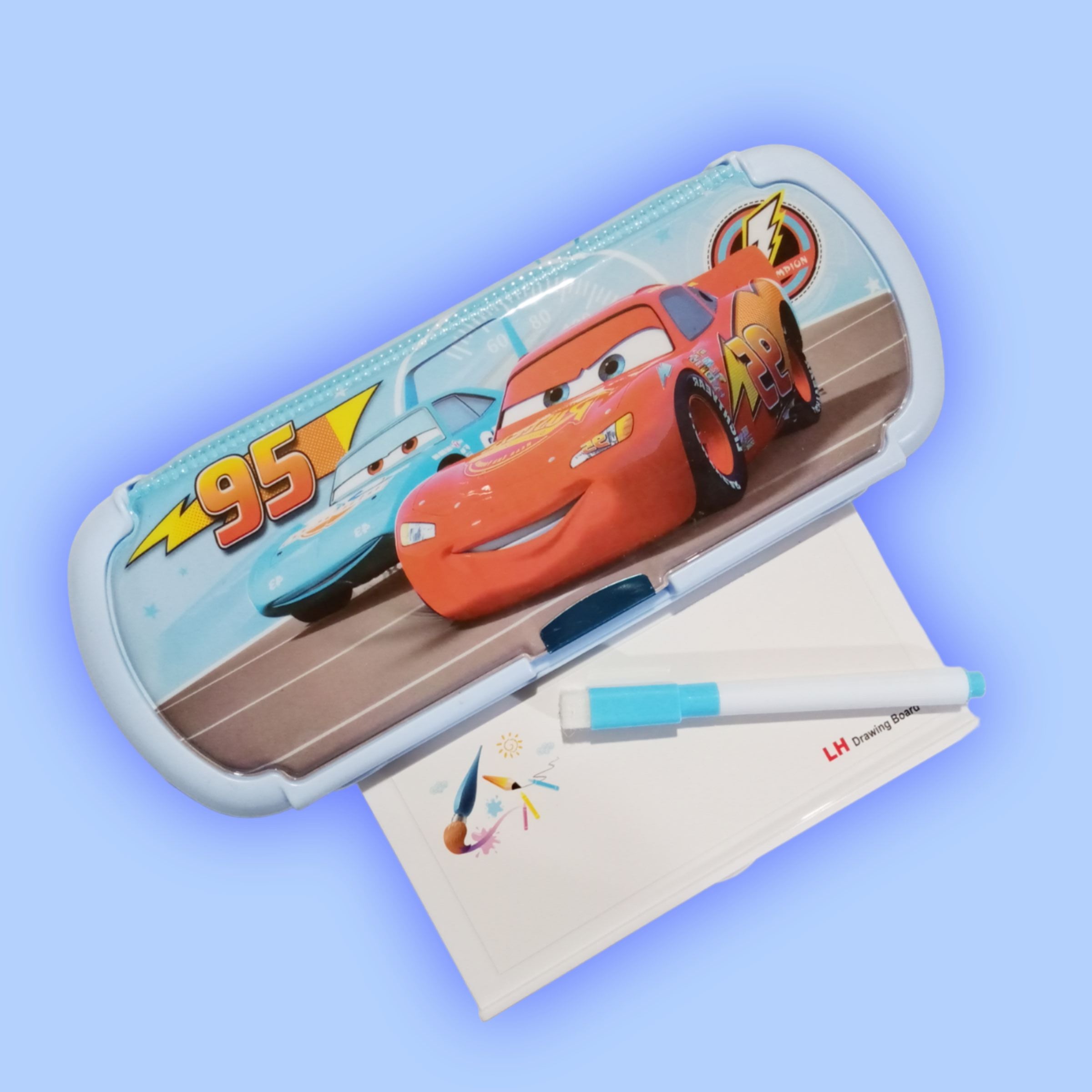 Cars Character Pencil Box With Mini Drawing Board