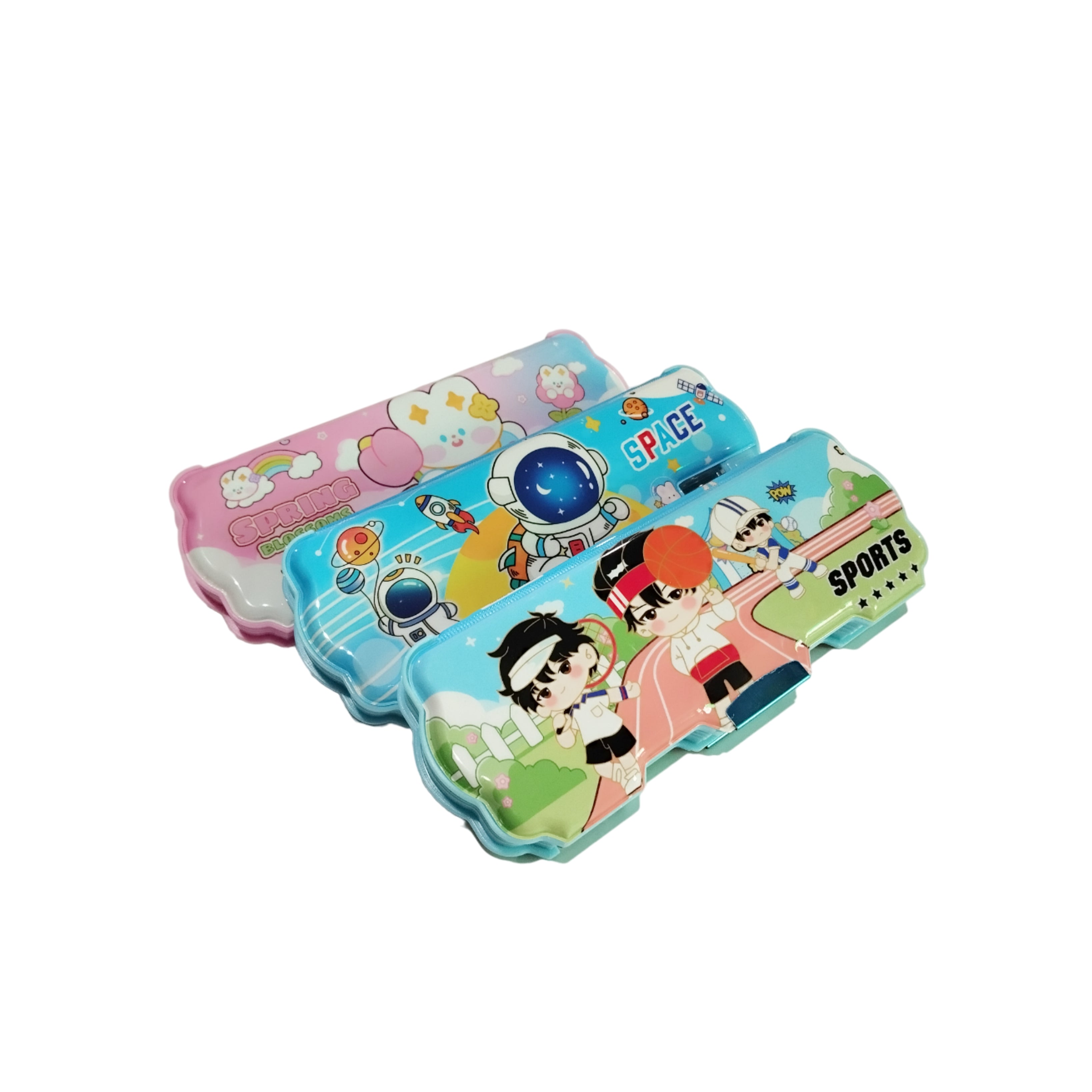 Cartoon Magnetic Pencil Box With Dual Sharpener for Boys & Girls