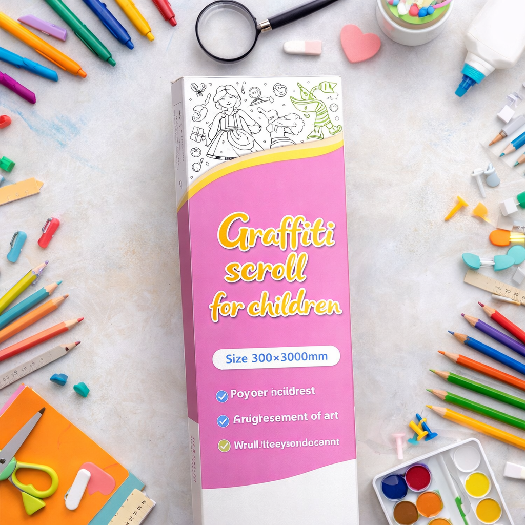 Craffiti Scroll for Children 300x3000mm Wall Sticker Drawing Roll | Reusable Graffiti Coloring Wall Paper for Kids (3+ Years)