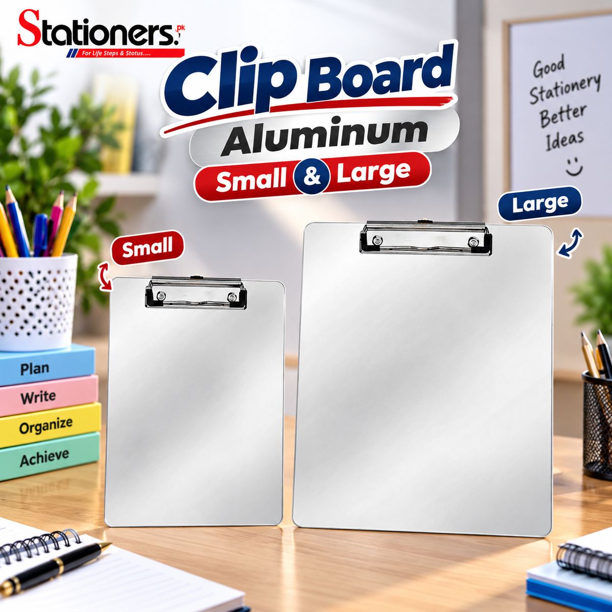 Sensa Clip Board Aluminum Large | Durable Metal Clipboard for Office, School & Writing