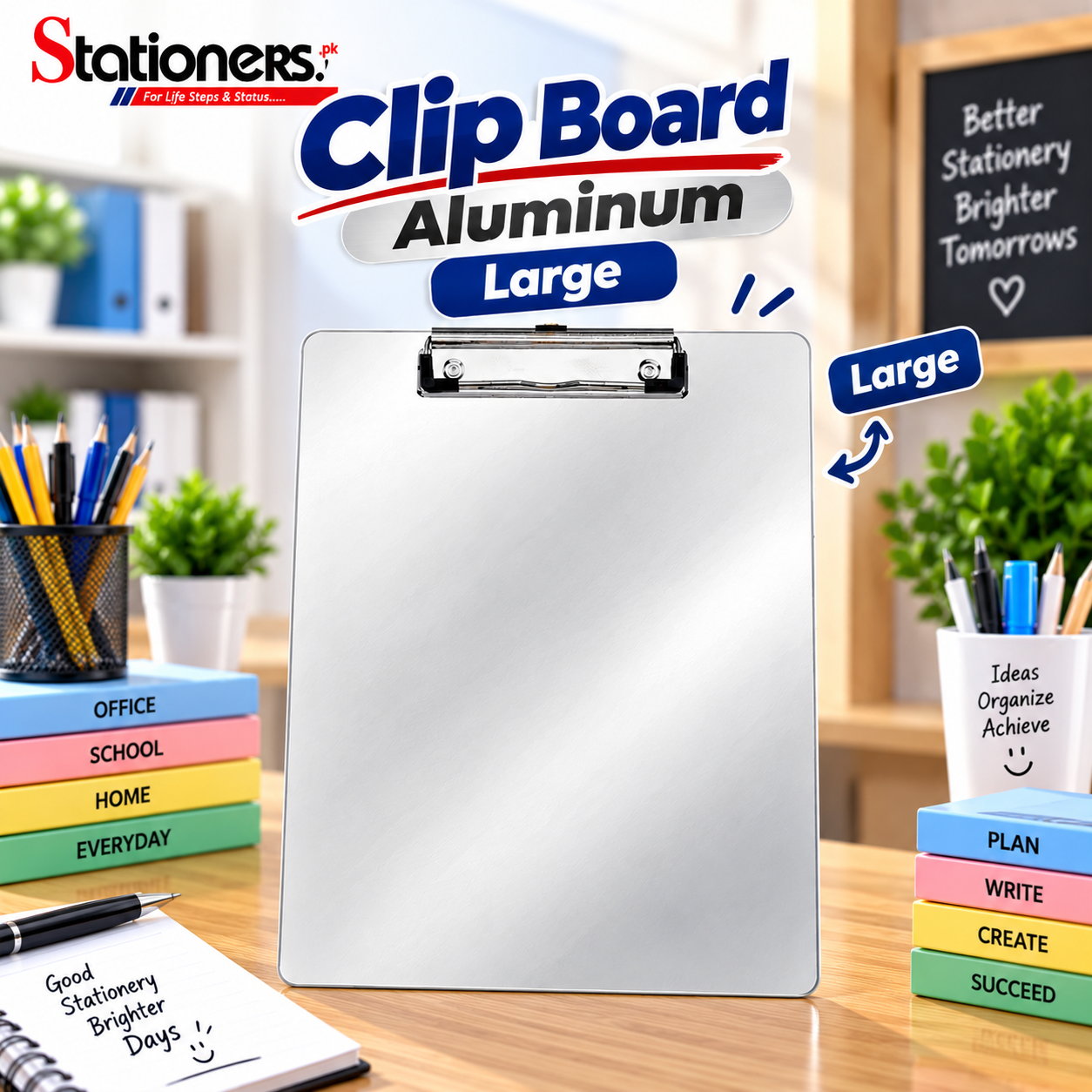 Sensa Clip Board Aluminum Large | Durable Metal Clipboard for Office, School & Writing