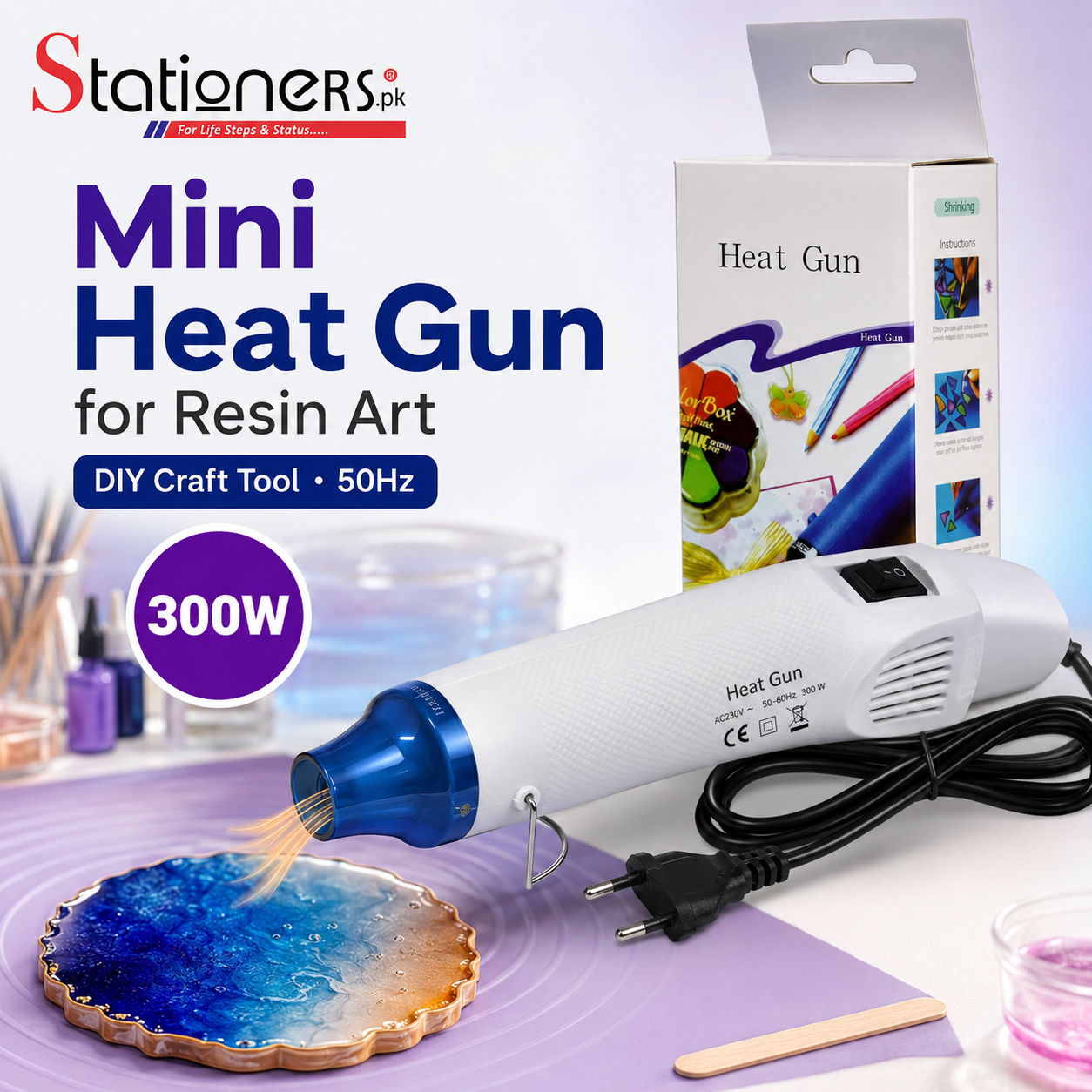 Mini Heat Gun for Resin Art DIY Craft Tool 50HZ