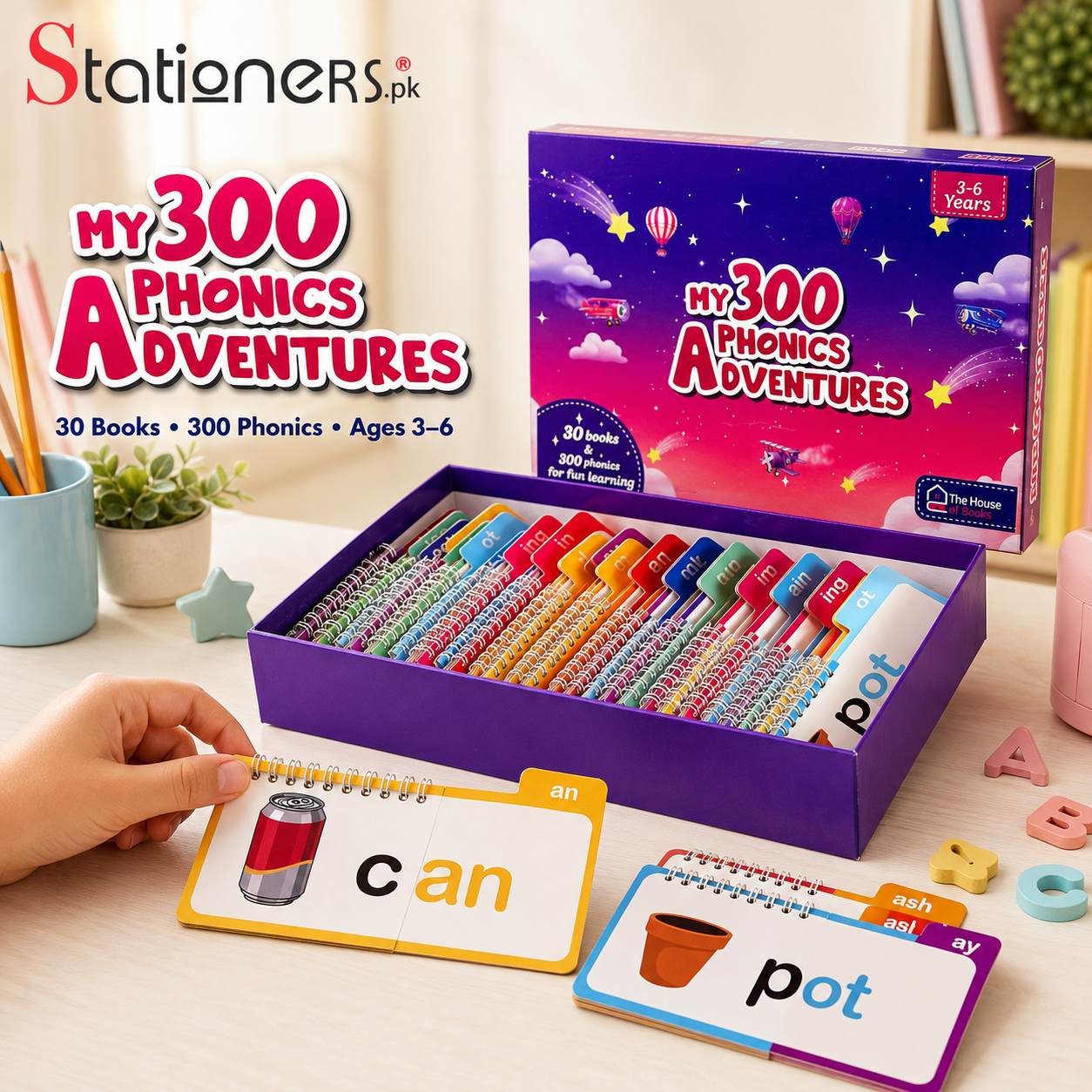 300 Phonics Adventures: 30 Books Box Set for Kids