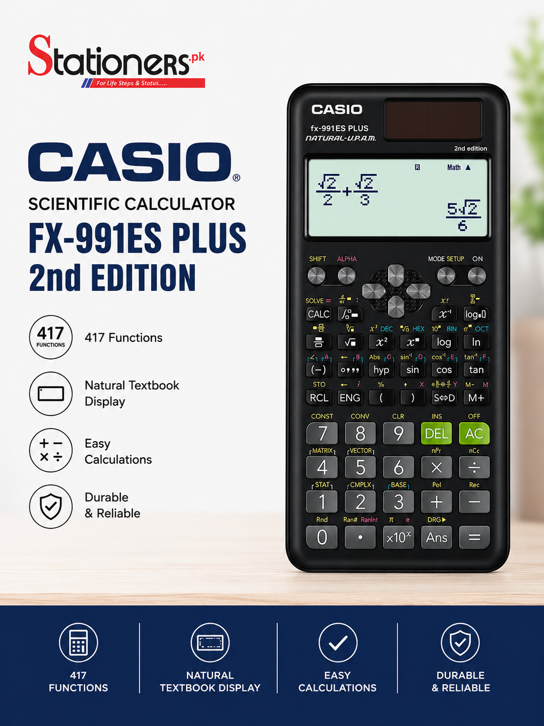 Casio Original Scientific Calculator FX-991ES Plus-2nd Edition