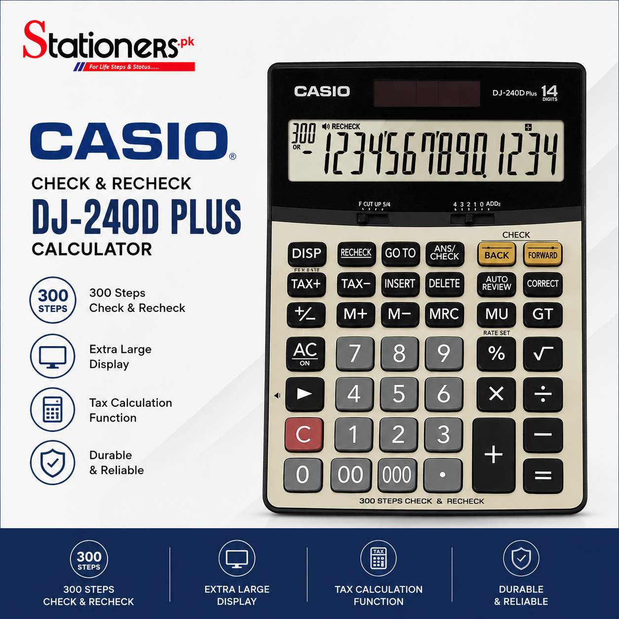 Casio Original Check & Recheck Calculator Dj-240D Plus