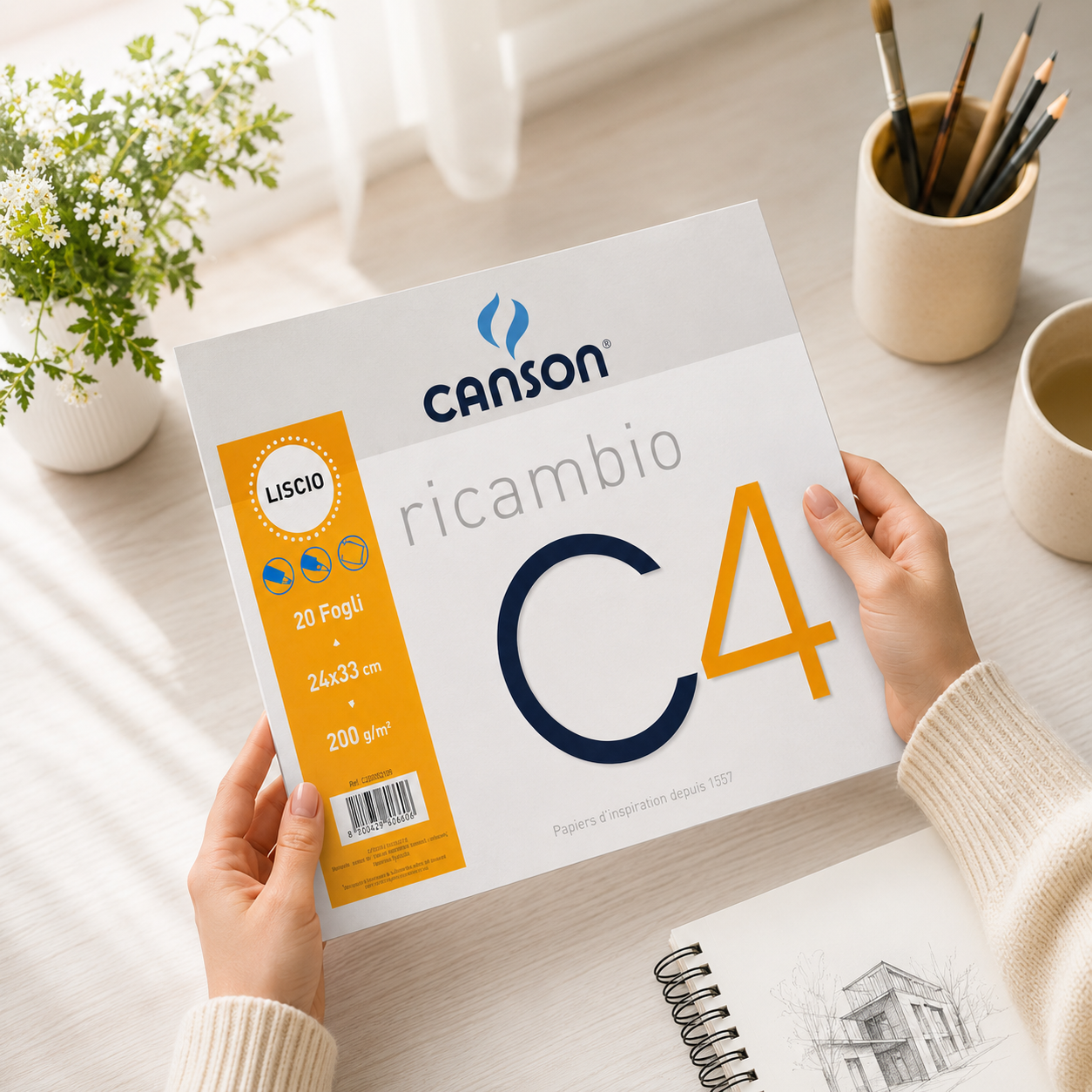 Canson Calligraphy Spiral Pad 9 x 13 inches 20 Sheets 200gsm