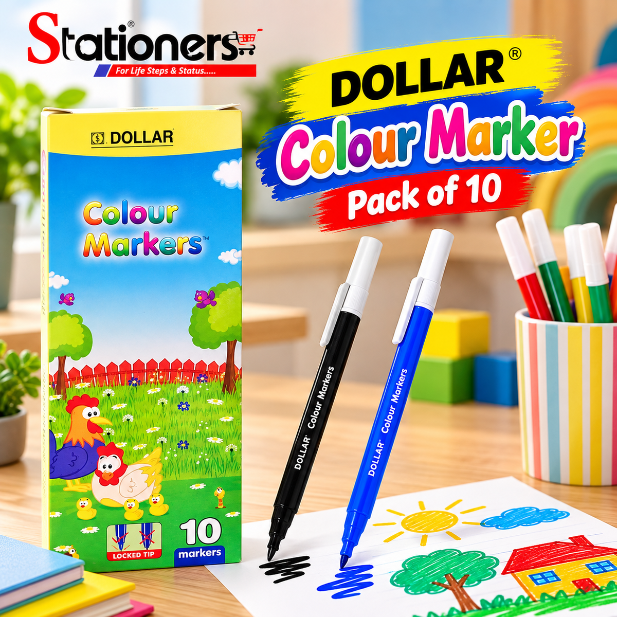 Dollar Colour Marker Pack of 10