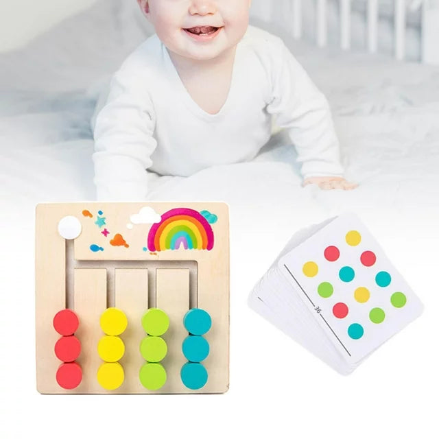 Color and Shape Matching Montessori Toys Slide Puzzle Board Games