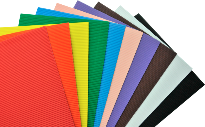 Corrugated Craft Paper Mixed Color Sheets A4 Size Pack of 10