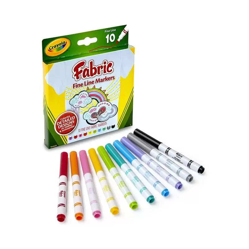 Crayola Fine Line Fabric Markers Set Of 10 588626