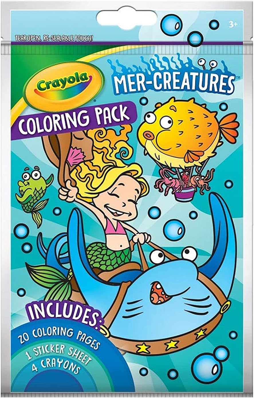 Crayola Mermaid & Sea Creatures Coloring Book with Stickers 040678