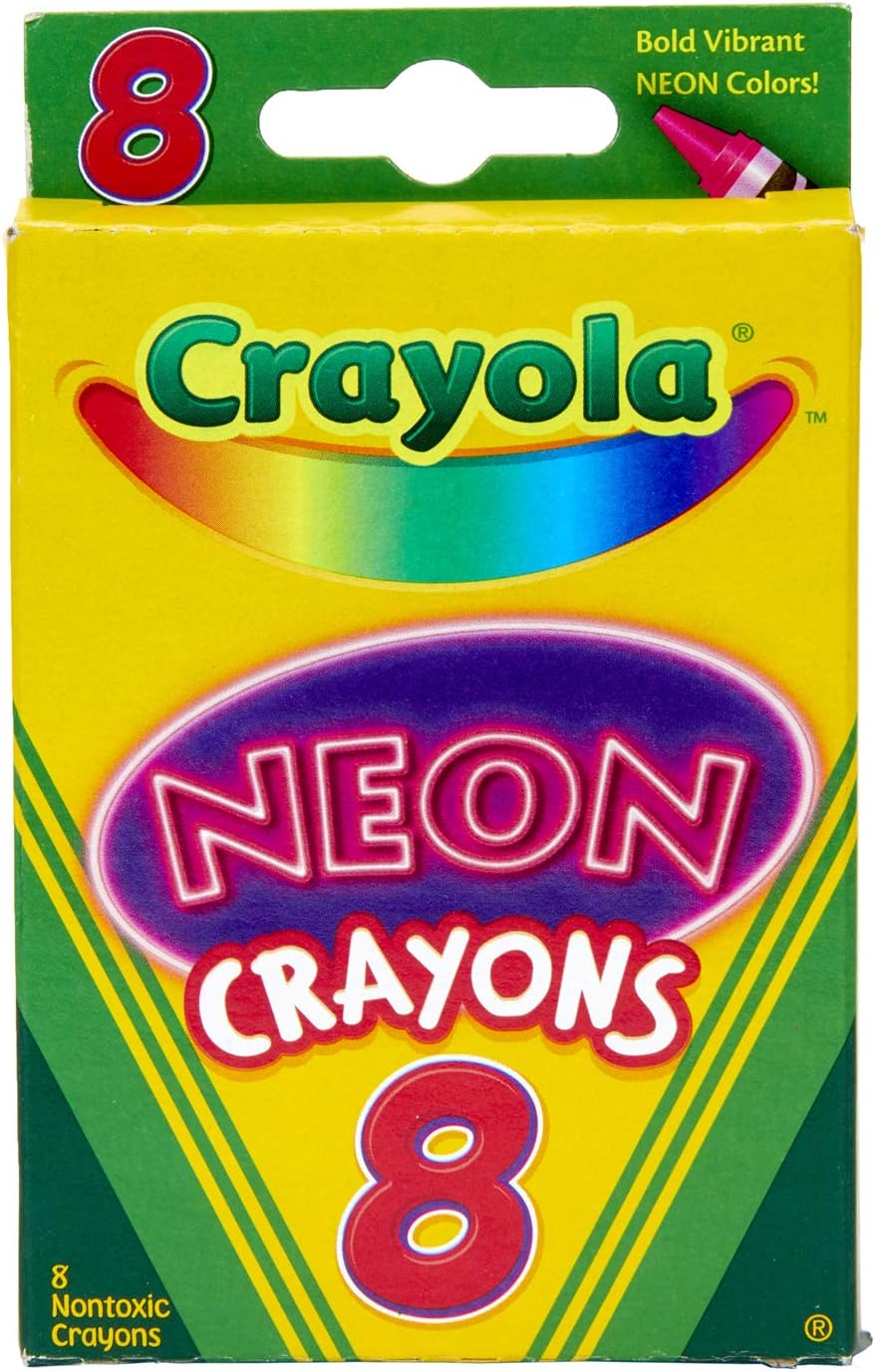 Crayola Neon Crayons Nontoxic Pack of 8 53418