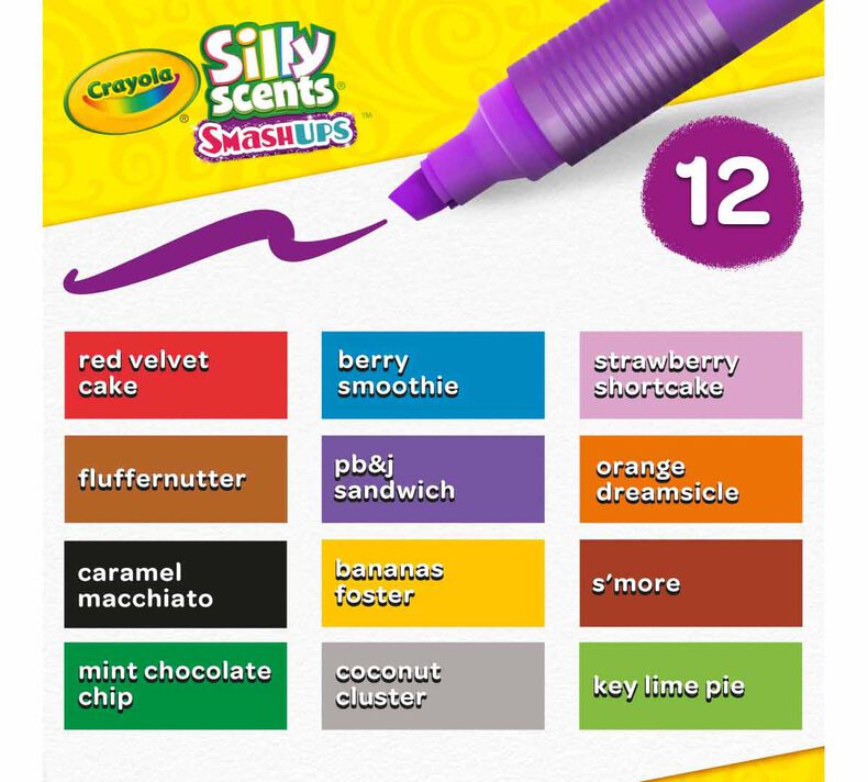 Crayola Silly Scents SmashUPS Washable Markers Pack of 12 588279