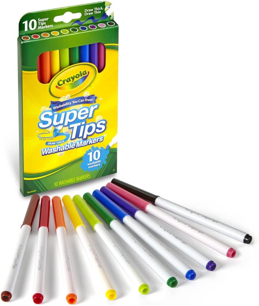 Crayola Super Tips Colorful Washable Markers Pack of 10 588610