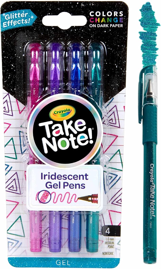 Crayola Take Note Iridescent GEL Pens Set of 4 586638