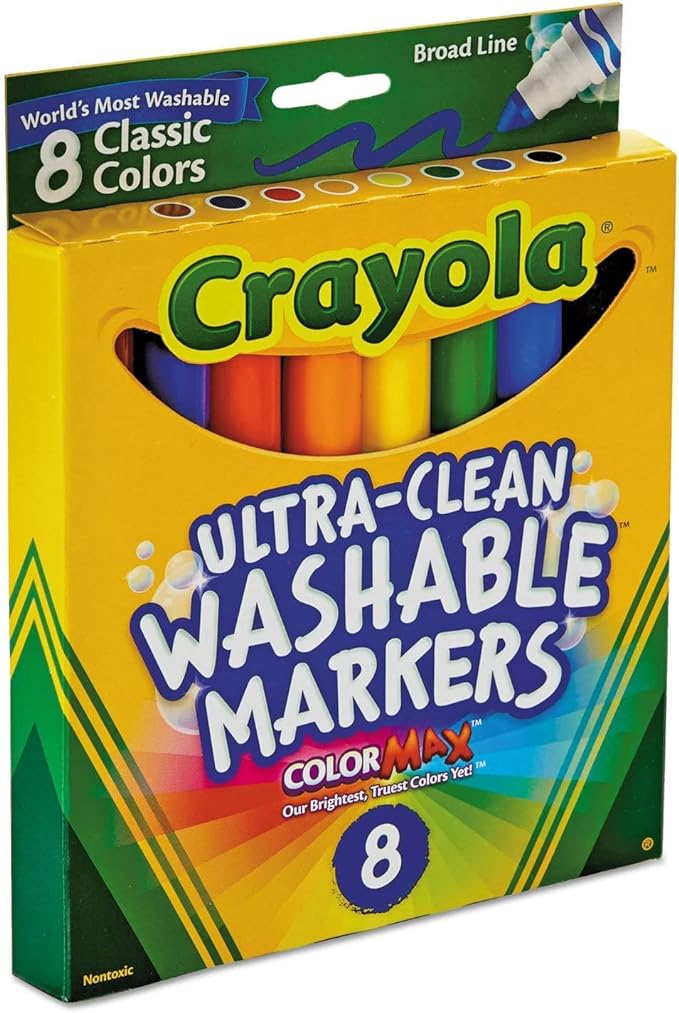 Crayola Ultra-Clean Washable Broad Line Markers Pack of 8 587808